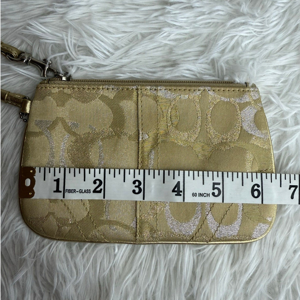 COACH Gold Silver Signature Wristlet