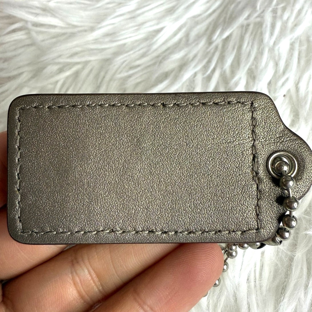 2" COACH Silver Fob Bag Charm Hang tag Hangtag