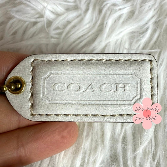 1.5" y2k COACH White Fob Bag Charm Hang tag Hangtag