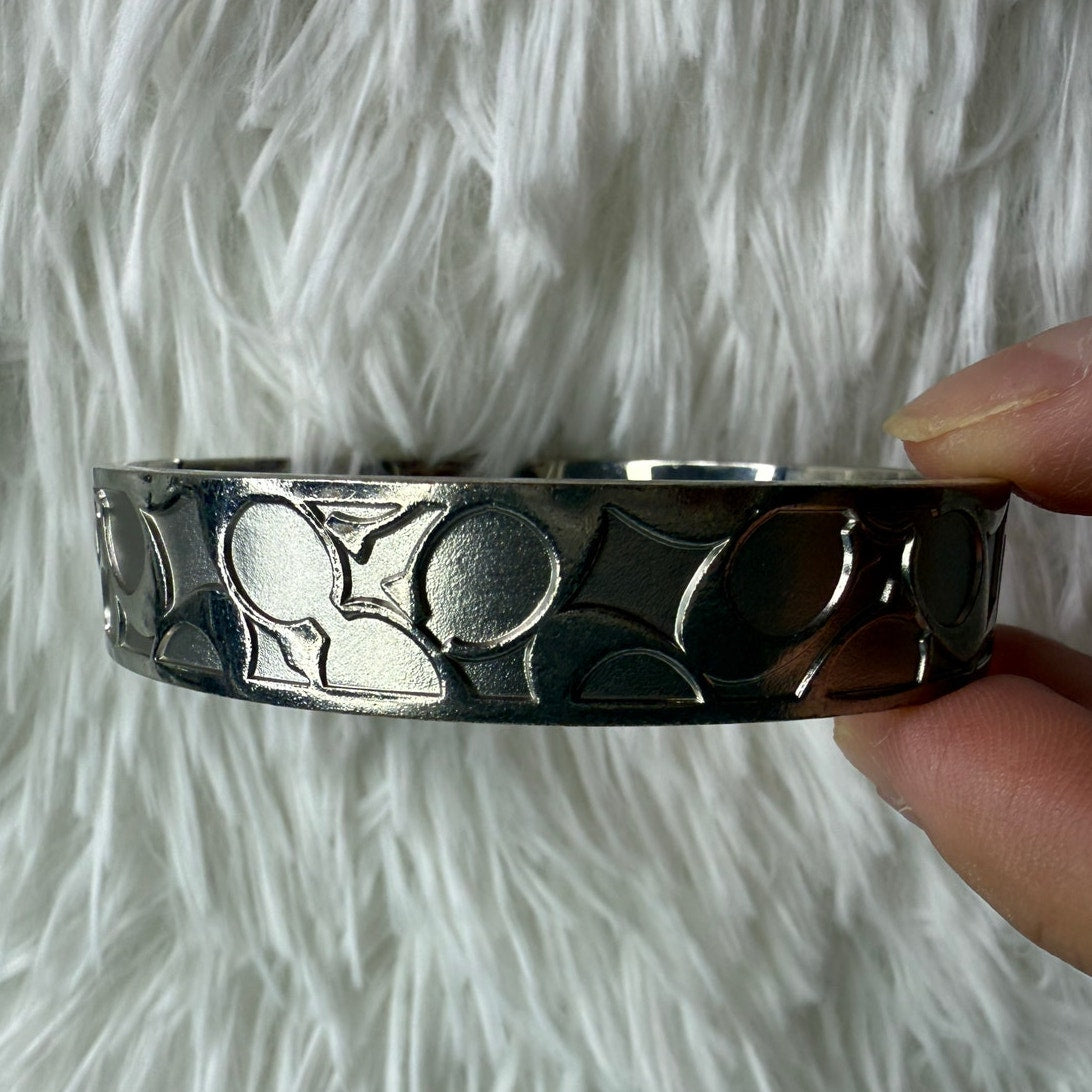 COACH C Logo Signature Silver Bangle Bracelet
