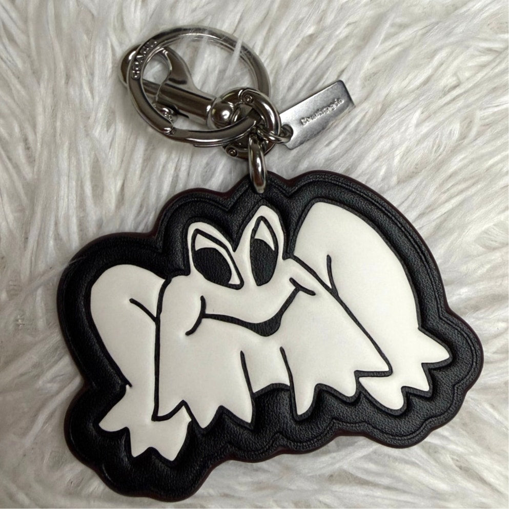 COACH Frog Ring Bag Charm Leather