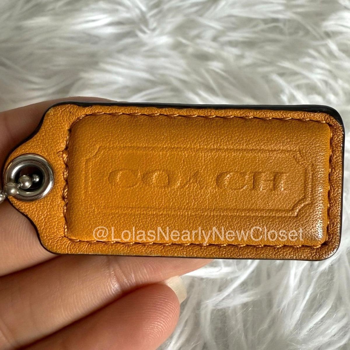 2" COACH Orange Fob Bag Charm Hang tag Hangtag