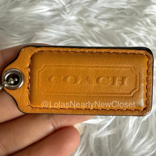 2" COACH Orange Fob Bag Charm Hang tag Hangtag
