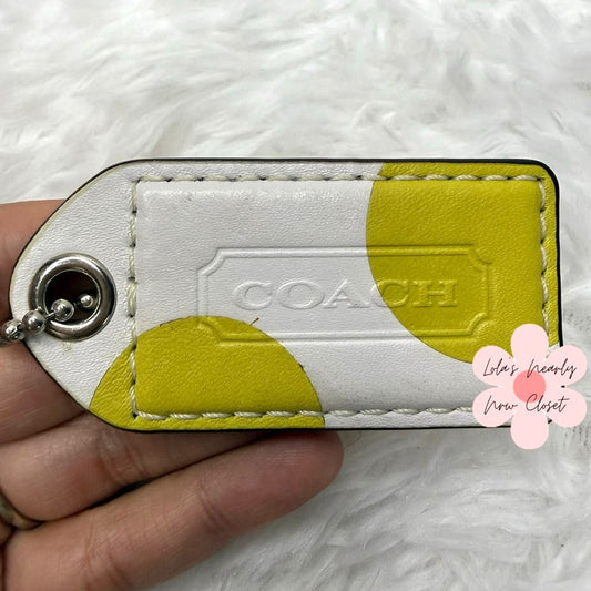 2.5" y2k COACH Polka Dot Fob Bag Charm Hang tag Hangtag