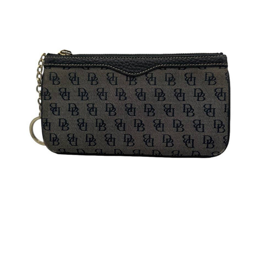 DOONEY & BOURKE Black Canvas Wristlet with Keychain