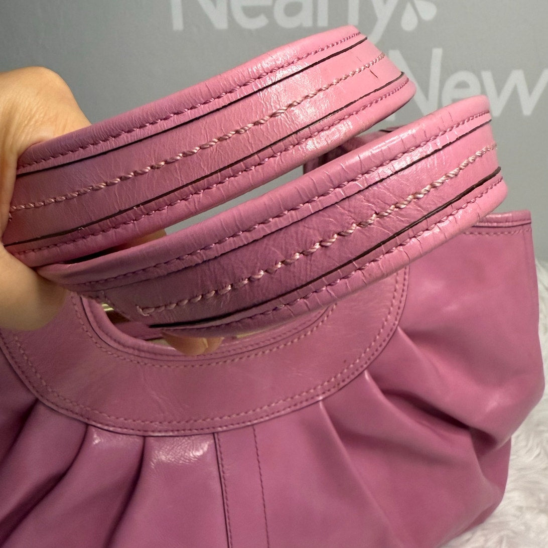 y2k COACH 2008 Pink 12520 Patented Leather Ergo Shoulder Bag