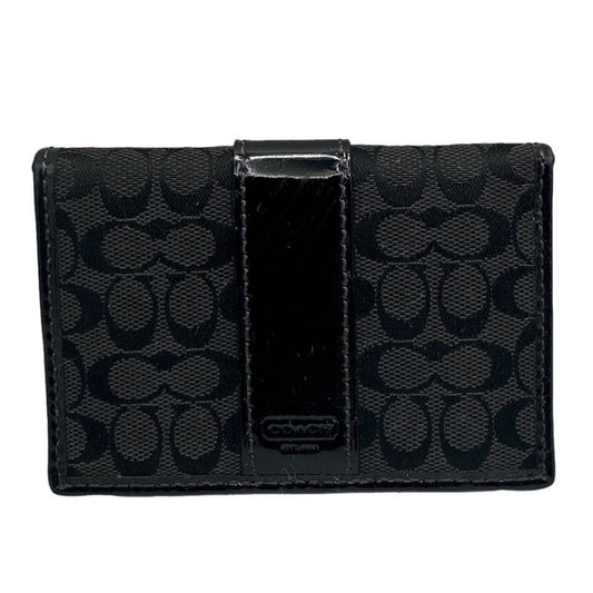 COACH Signature Black Card Case Wallet