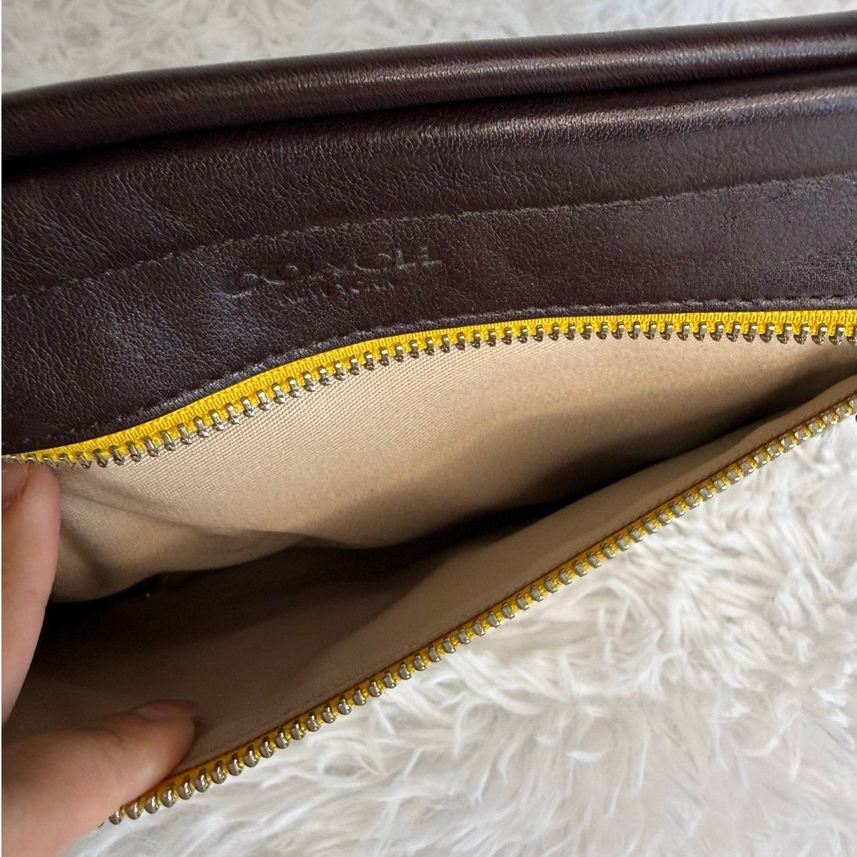 Coach Legacy Ocelot Haircalf Leather Zipper Pouch Clutch