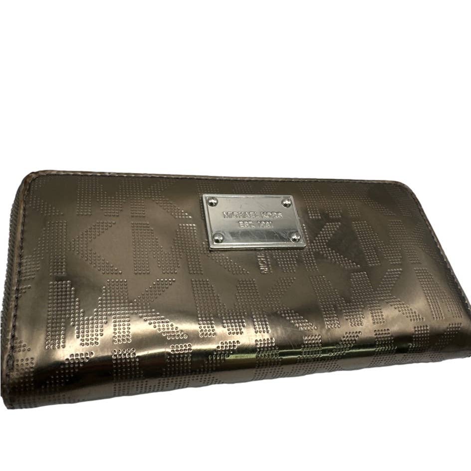 MICHAEL KORS Metallic Silver Signature Wallet