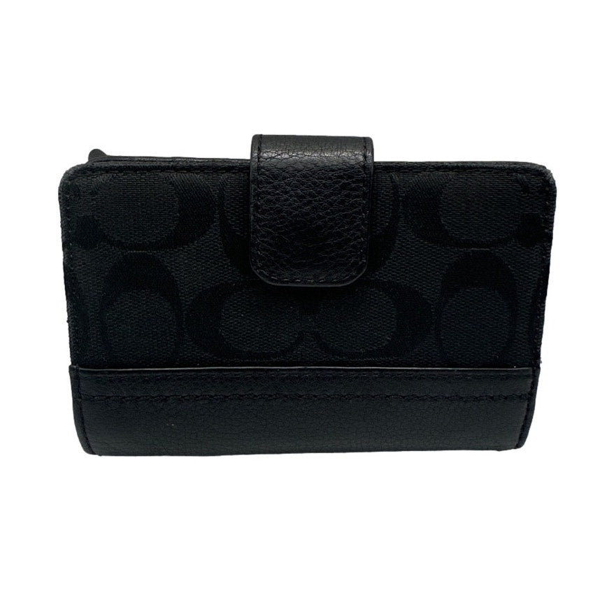 COACH Black Signature Canvas Wallet