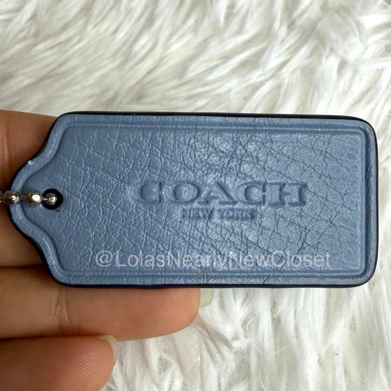 2" COACH Blue Fob Bag Charm Hang tag Hangtag