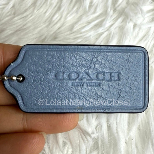 2" COACH Blue Fob Bag Charm Hang tag Hangtag