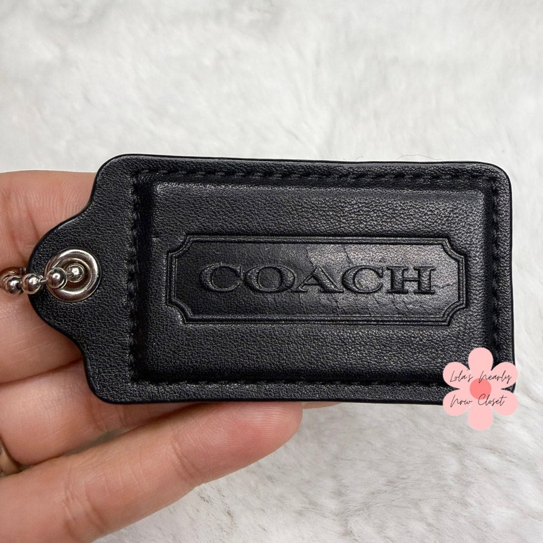 2.5” COACH Black Fob Bag Charm Hang tag Hangtag