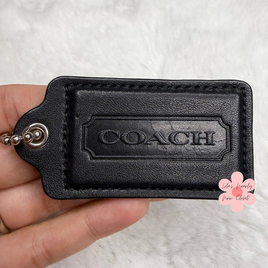 2.5” COACH Black Fob Bag Charm Hang tag Hangtag