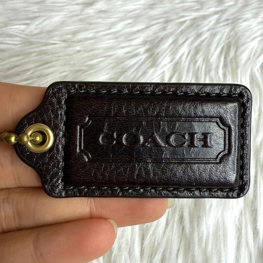 2" COACH Dark Brown Fob Bag Charm Hang tag Hangtag