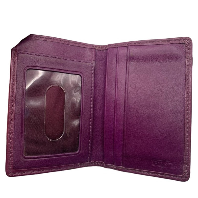 COACH Purple Signature Canvas Card Holder