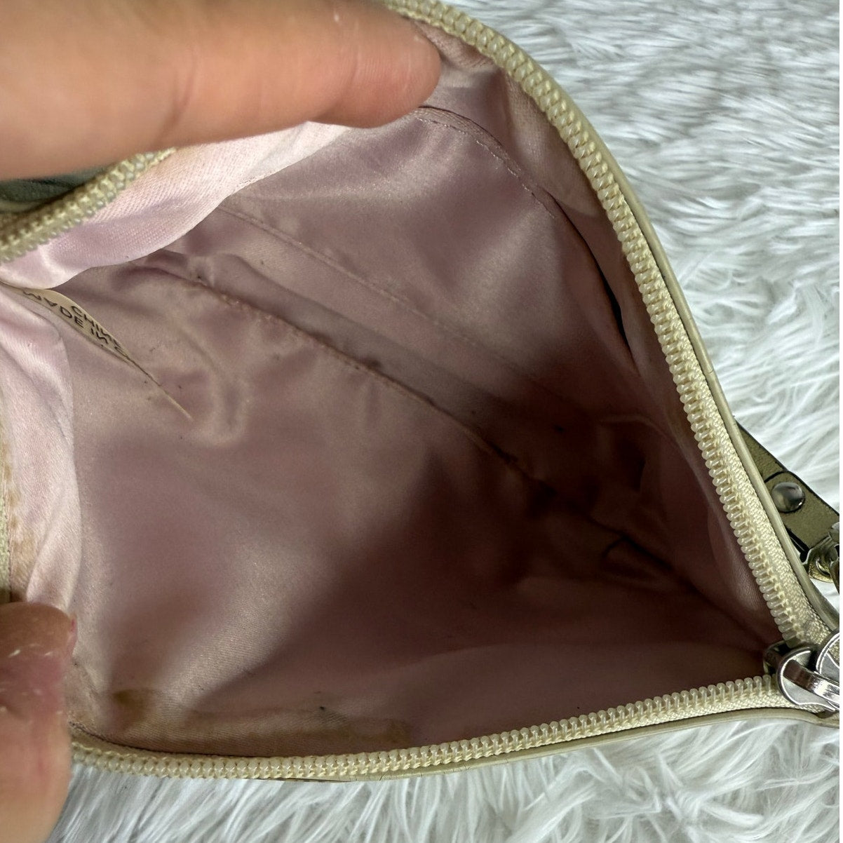 y2k COACH Gold Tan Floral Signature Canvas Wristlet