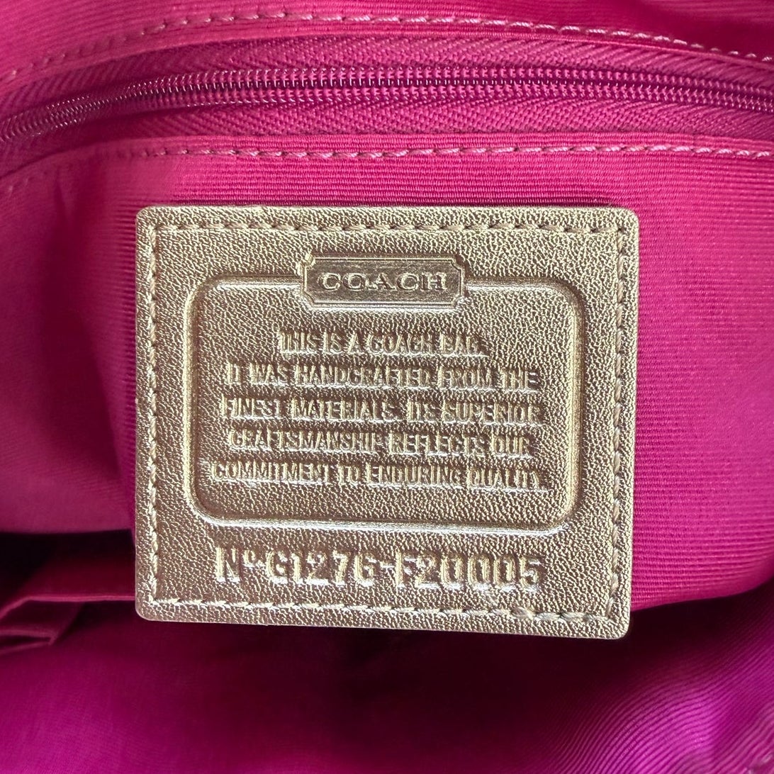 COACH Gold Plaid Peyton Tattersall File Coated Canvas Crossbody