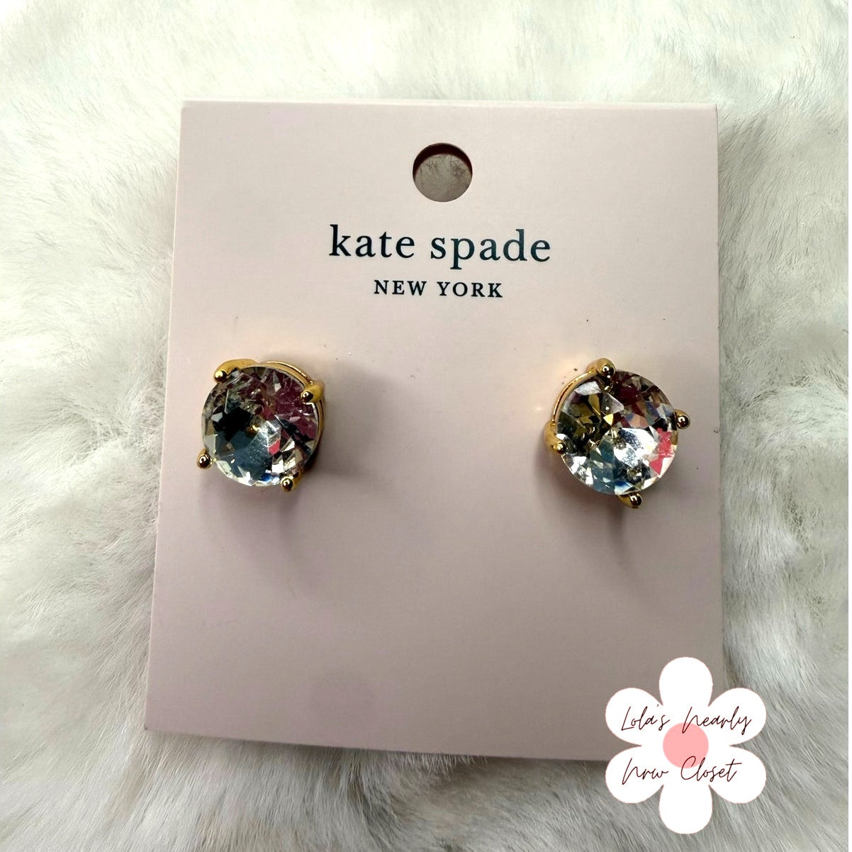 NWT KATE SPADE New York Circle Clear Earrings Stud