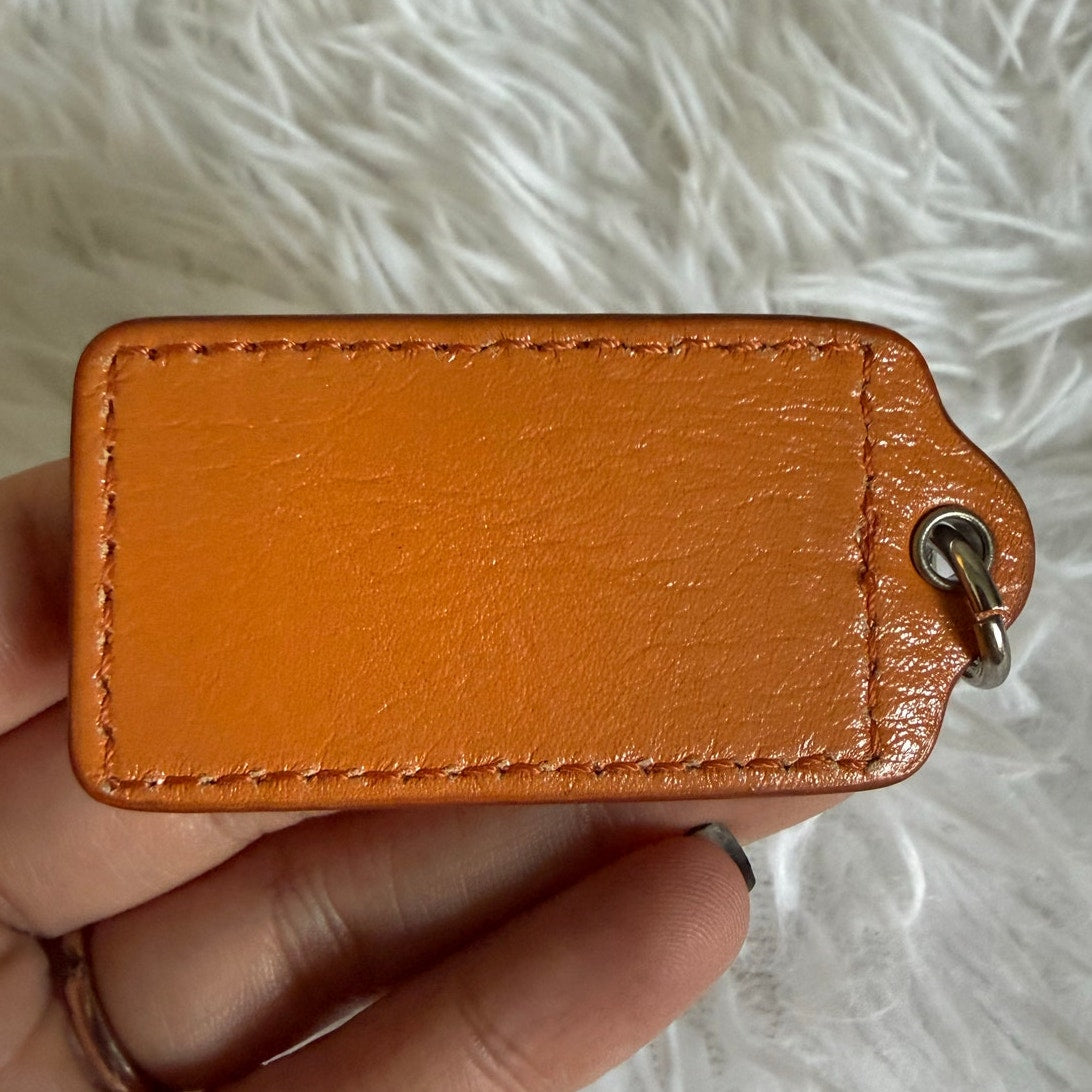 2" COACH Orange Fob Bag Charm Hang tag Hangtag