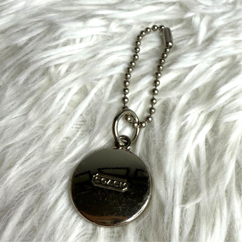 1" Coach Metal Circle Hangtag Hang Tag Bag Charm