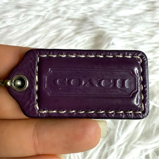 1.5" COACH Purple Fob Bag Charm Hang tag Hangtag