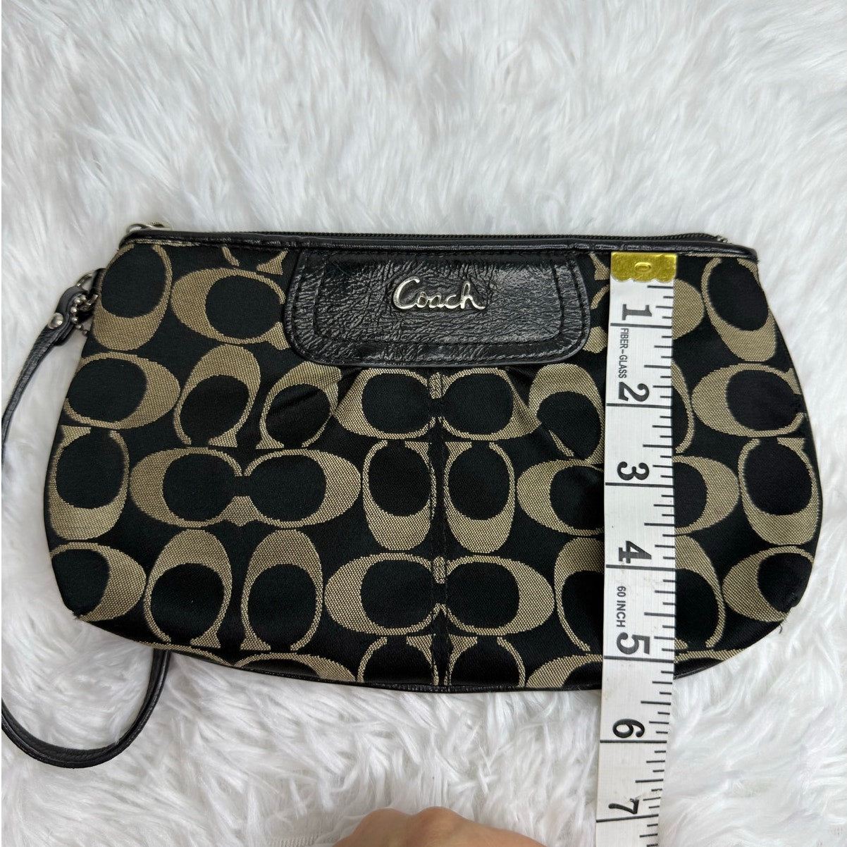 COACH y2k Black Signature Canvas Mini Purse Wristlet