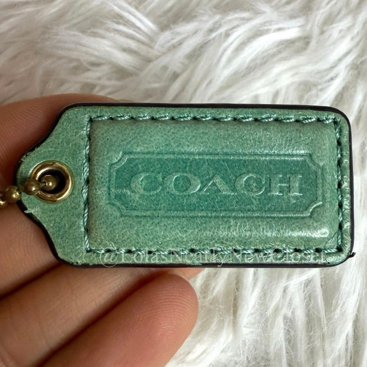 2" COACH Mint Green Fob Bag Charm Hang tag Hangtag
