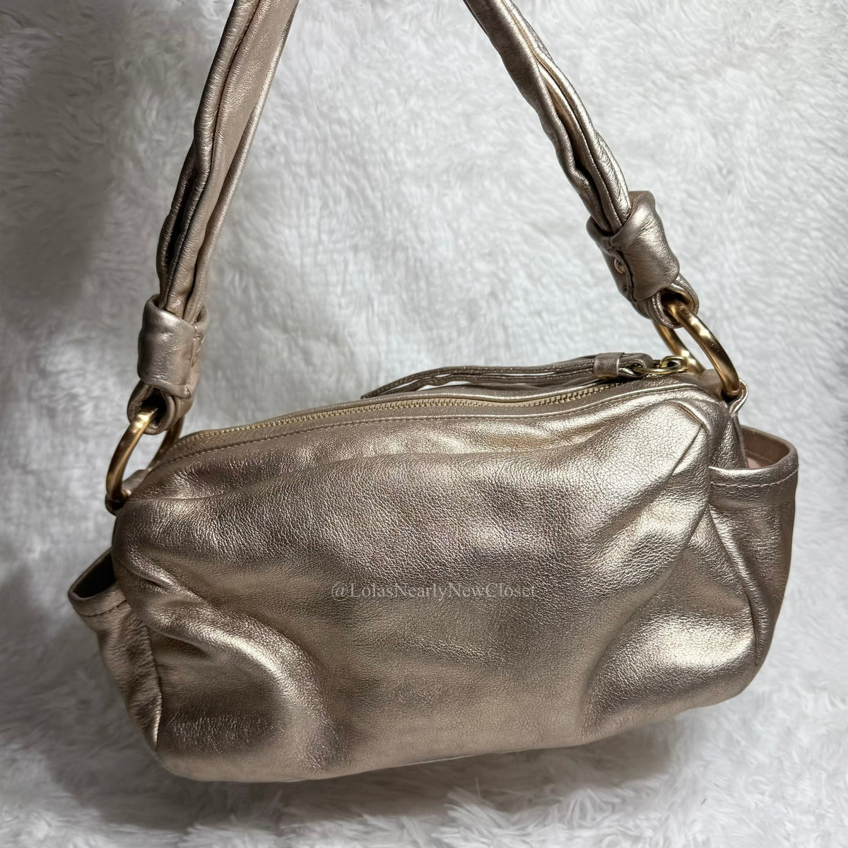 Coach Parker Metallic Leather Shoulder Bag