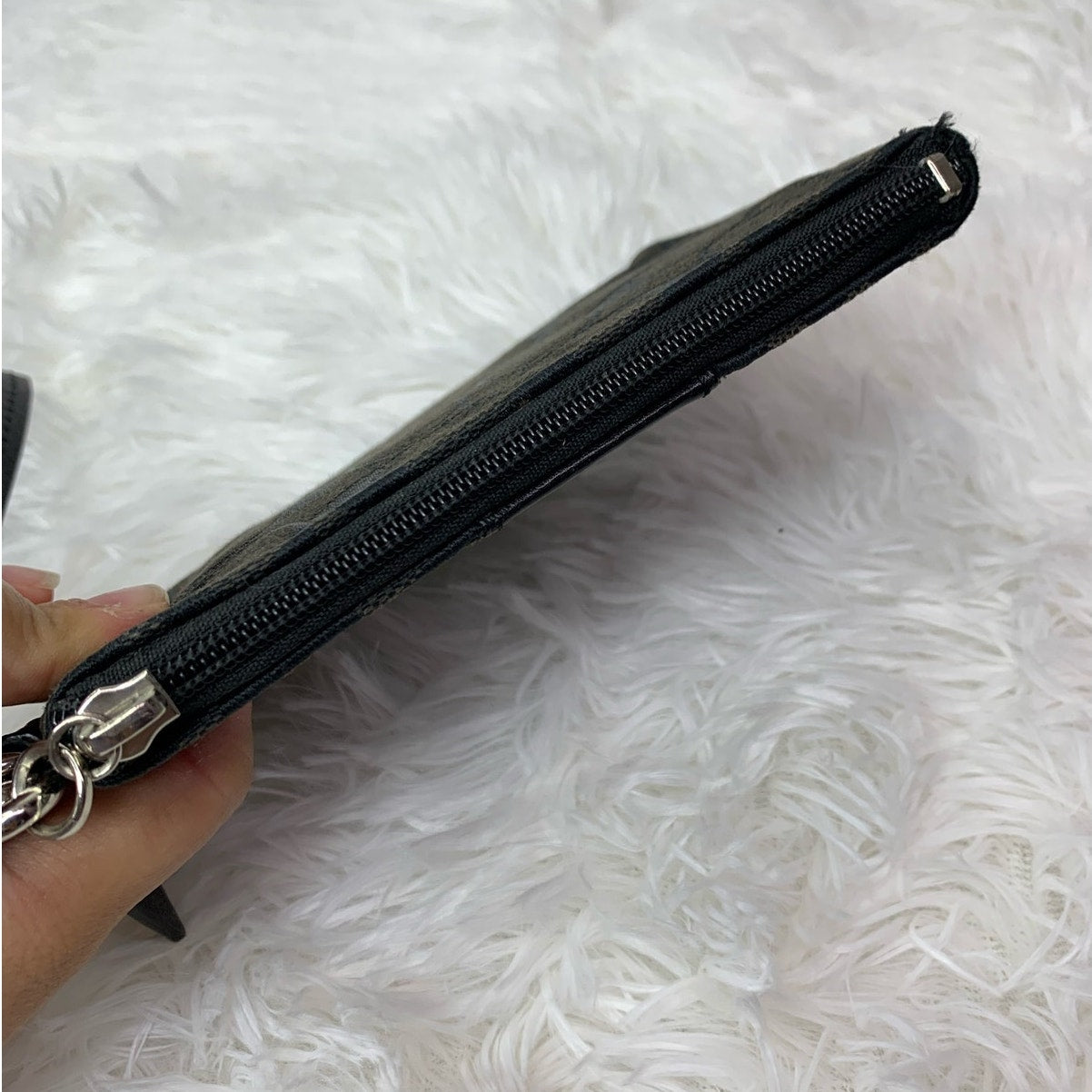 COACH Black Signature Canvas Wristlet