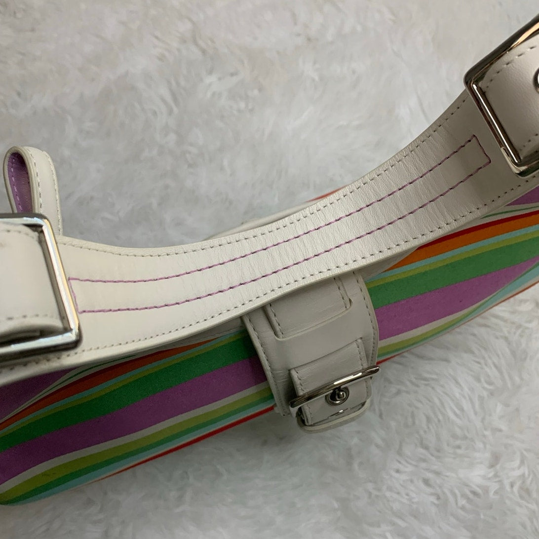 y2k Coach Hamptons Stripe Hobo Shoulder Bag