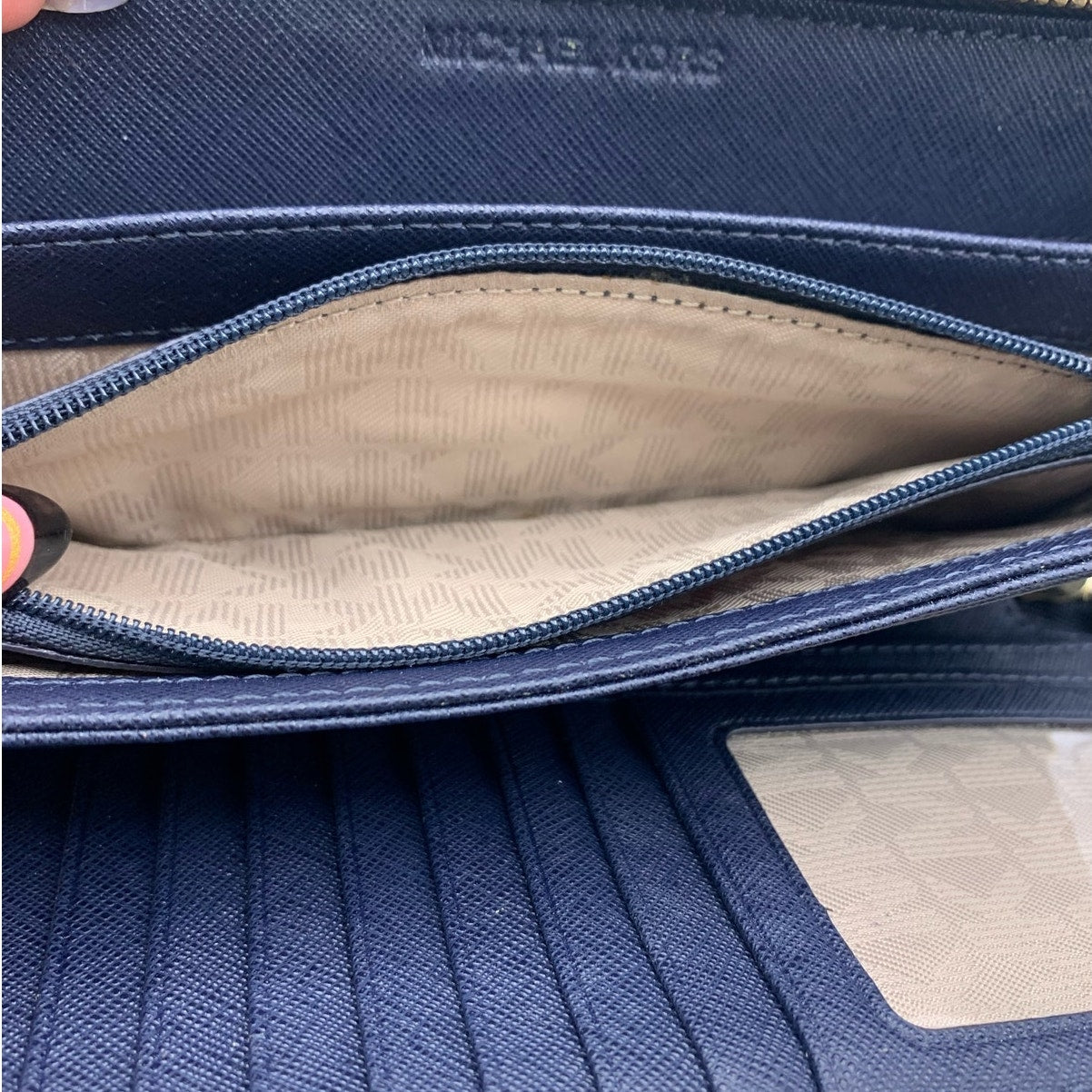 Michael Kors Navy Jet Set Zip Around Wallet