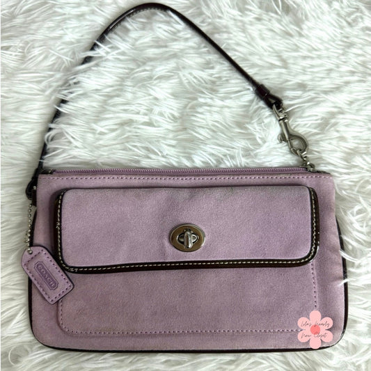 y2K COACH Suede Purple Wristlet