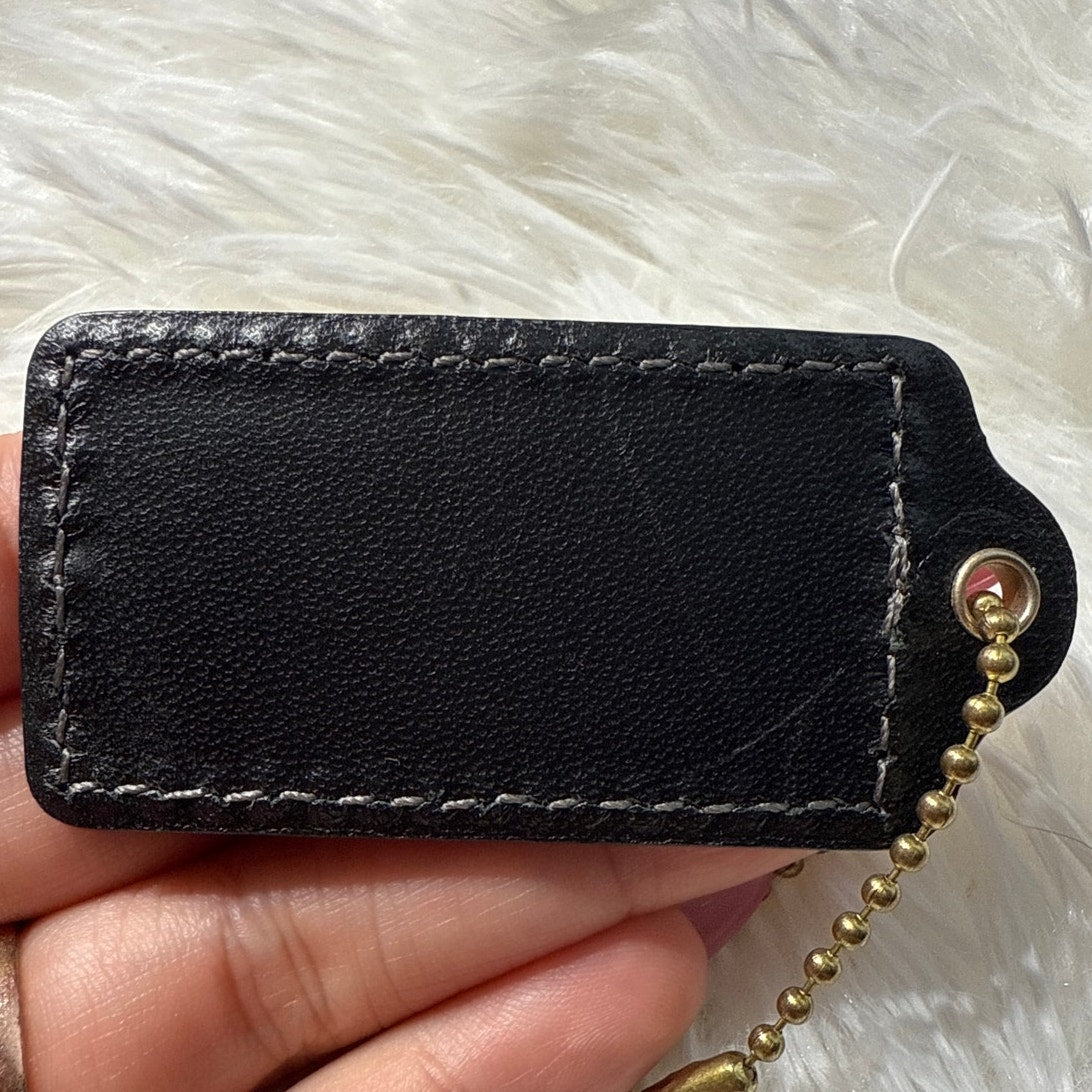 2" Coach Black Fob Bag Charm Hang tag Hangtag