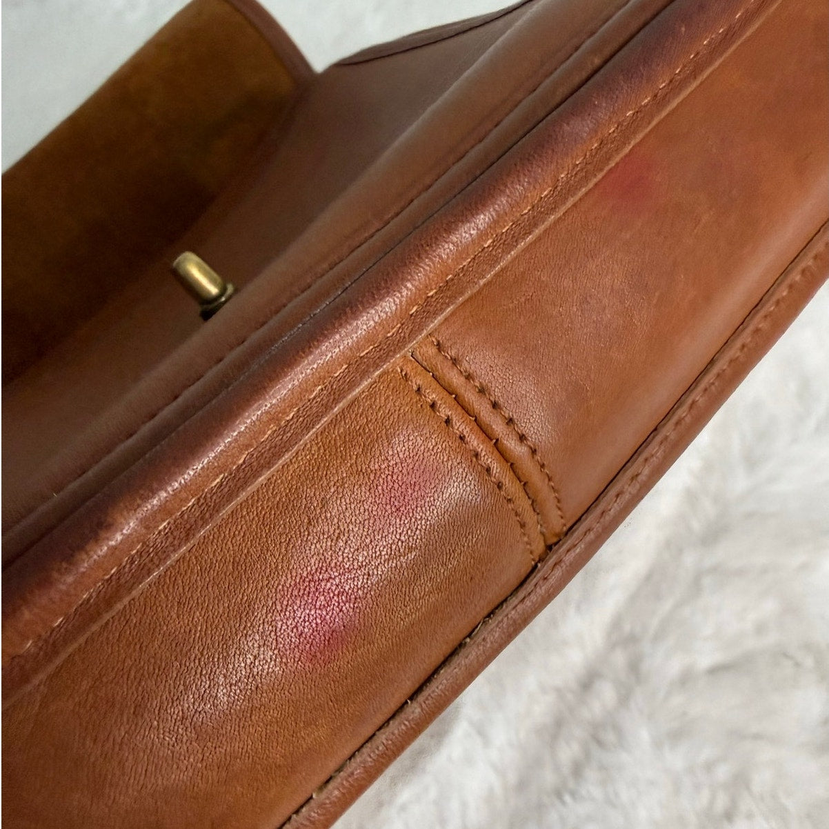 Vintage Coach 5130 Project Station British Tan Leather Crossbody Bag Purse
