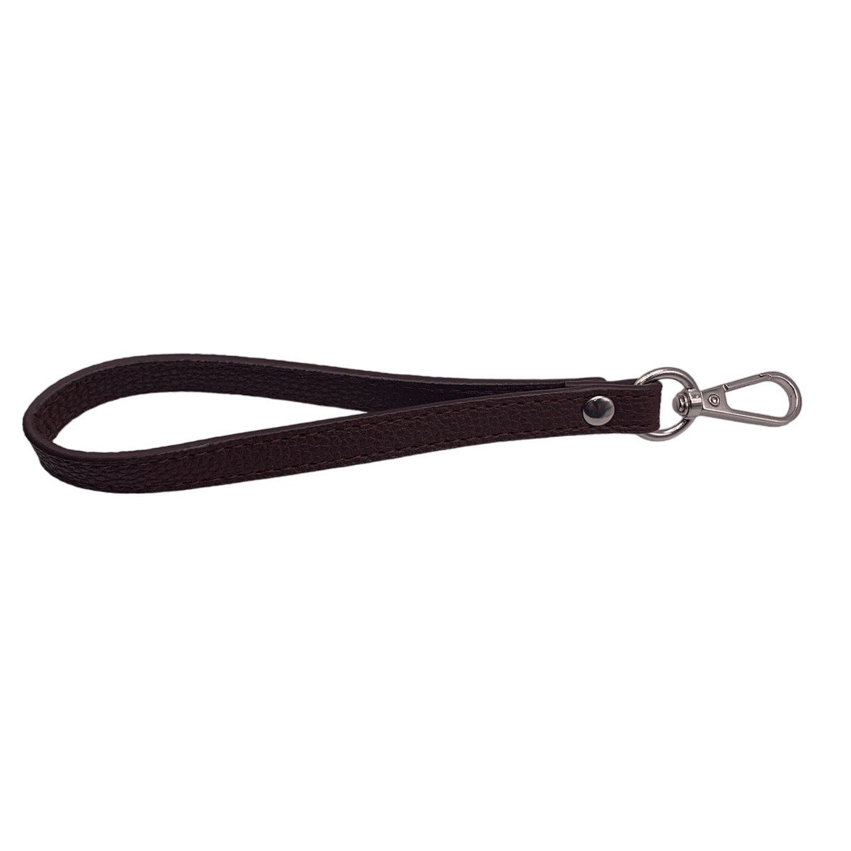 Brown and Silver Wrist Strap Purse Bag Strap 20CM PU Leather Handles