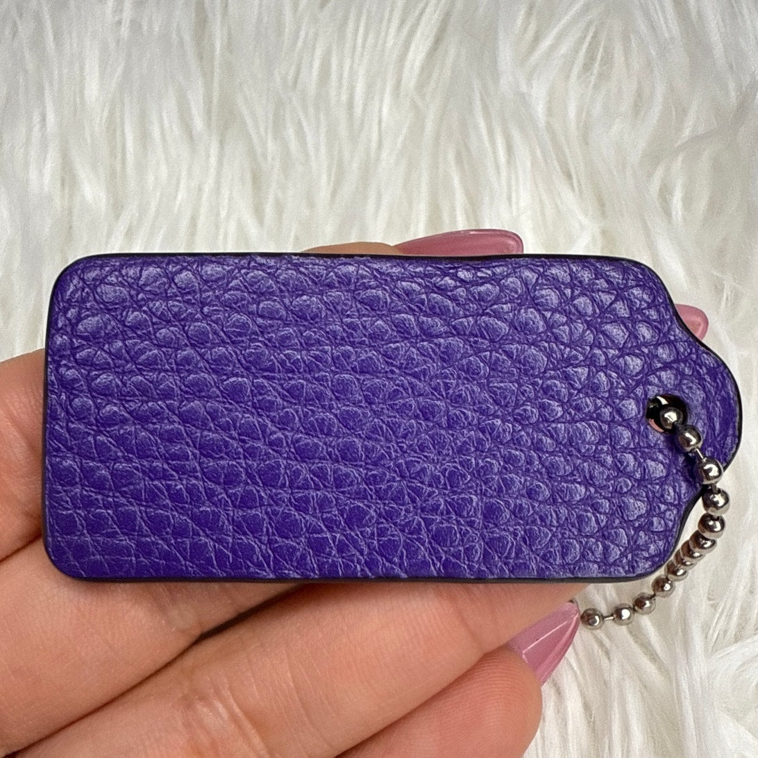 2" COACH Purple Fob Bag Charm Hang tag Hangtag