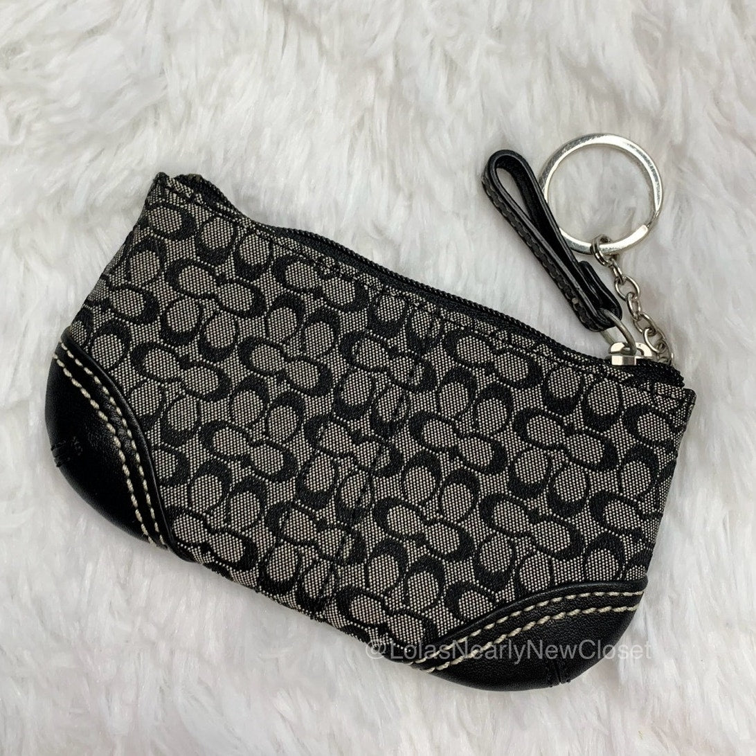 y2k Coach Black Coin Purse Wallet Key Ring