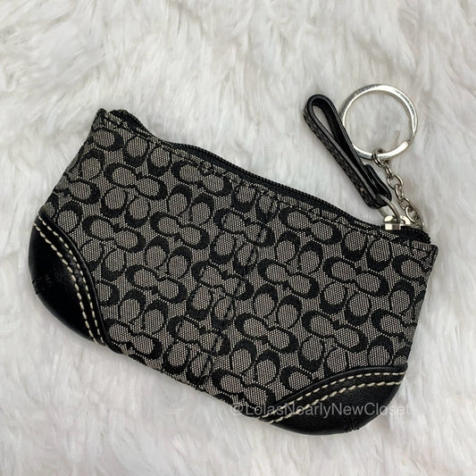 y2k Coach Black Coin Purse Wallet Key Ring