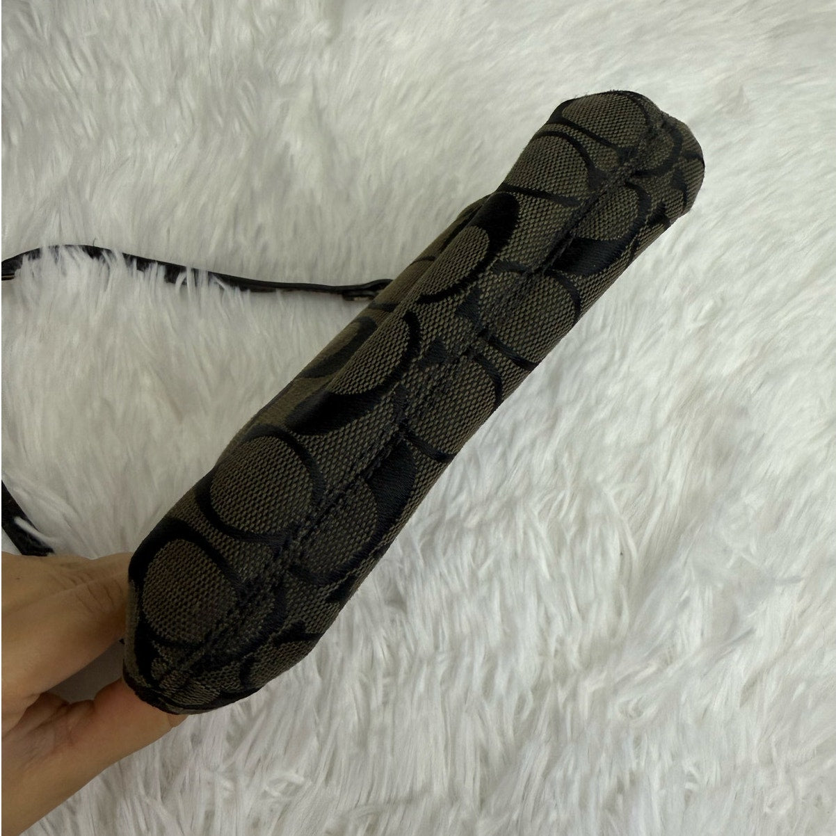 SALE COACH Black Signature Canvas Wristlet