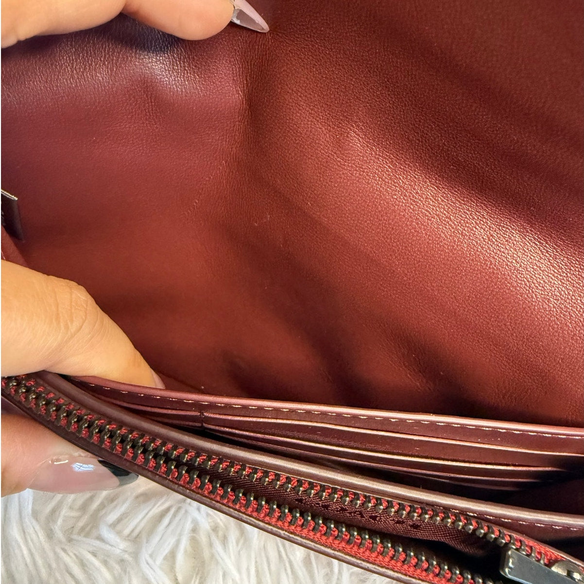 COACH Foldover Chain Clutch with Floral Applique Crossbody