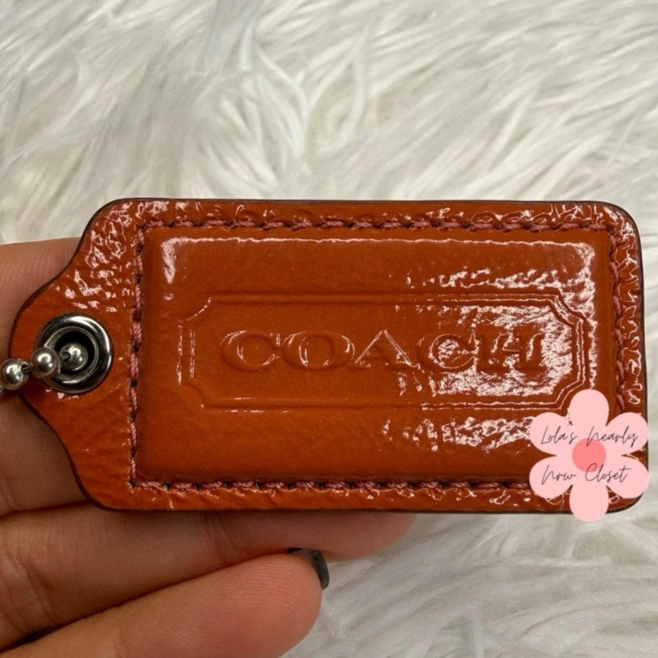 2" COACH Orange Pink Fob Bag Charm Hang tag Hangtag