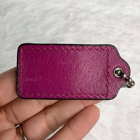 2" COACH Fuchsia Fob Bag Charm Hang tag Hangtag