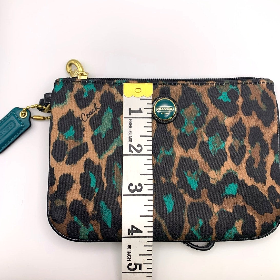 COACH Cheetah Print Poppy Wristlet