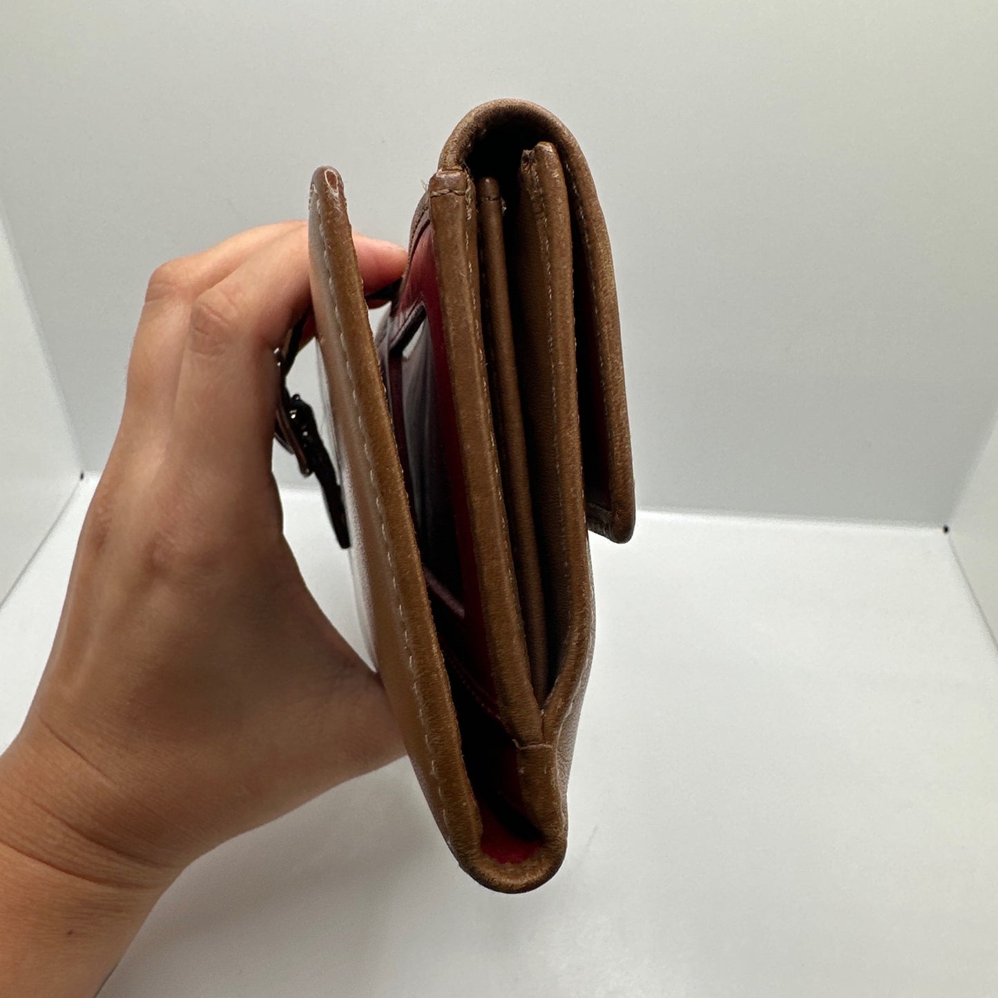 Vintage Soho COACH Brown Buckle Y2k Leather Wallet