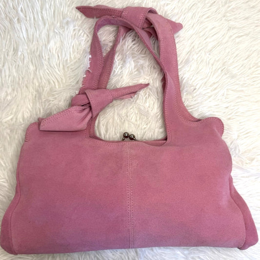 Vintage Anthropologie Nest Pink Suede Purse