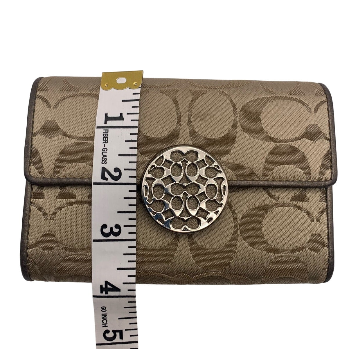 COACH Khaki Brown Signature Canvas Wallet