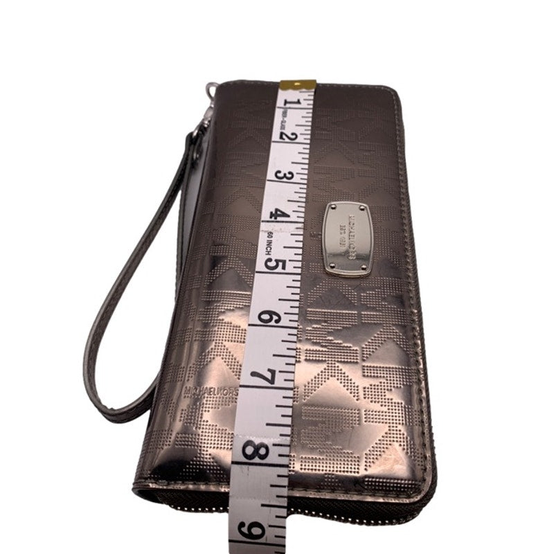 Michael Kors Metallic Silver Zip Around Wallet