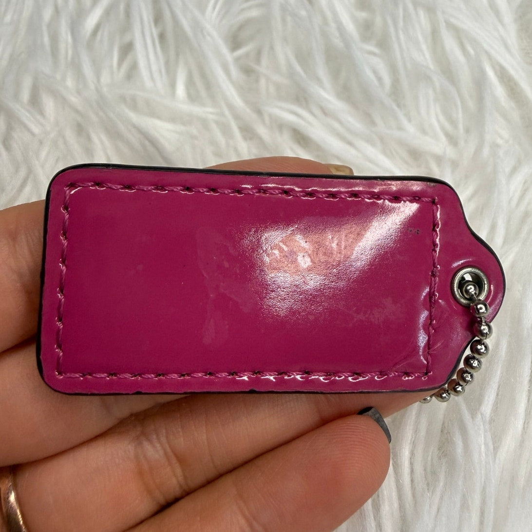 2" COACH Pink Patent Leather Fob Bag Charm Hang tag Hangtag