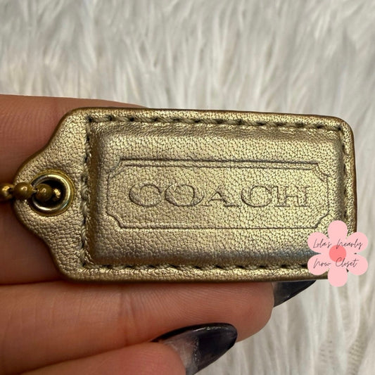 1.5" COACH Gold Fob Bag Charm Hang tag Hangtag